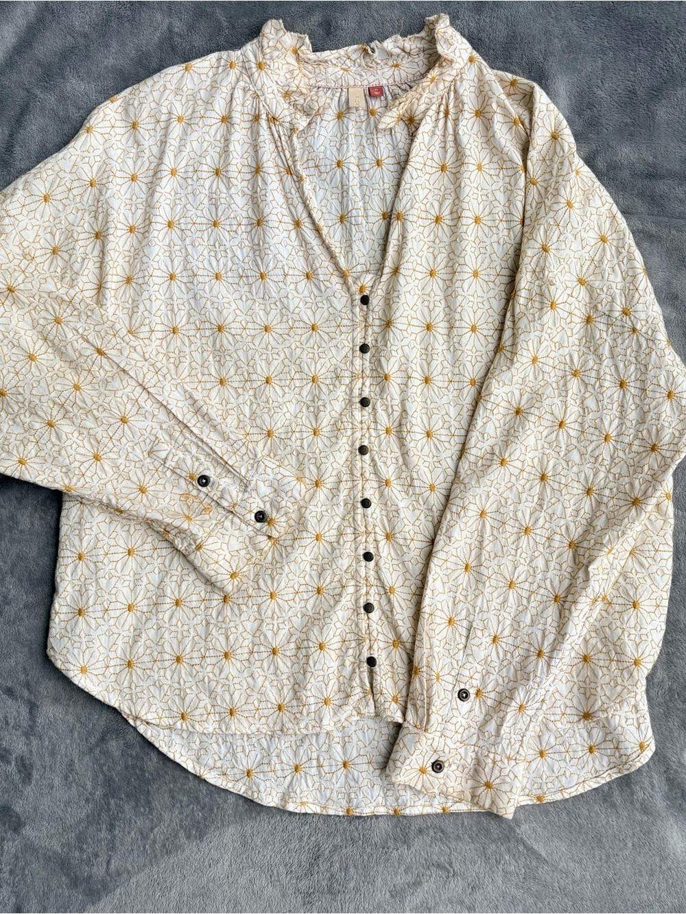 Anthropologie Pilcro Women’s Yellow Embroidered Blouse